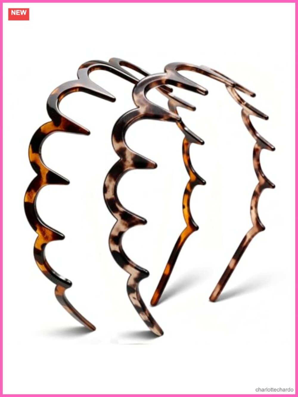 Zig Zag Wavy Headbands with Teeth Non-Slip Plastic Hair Accessory